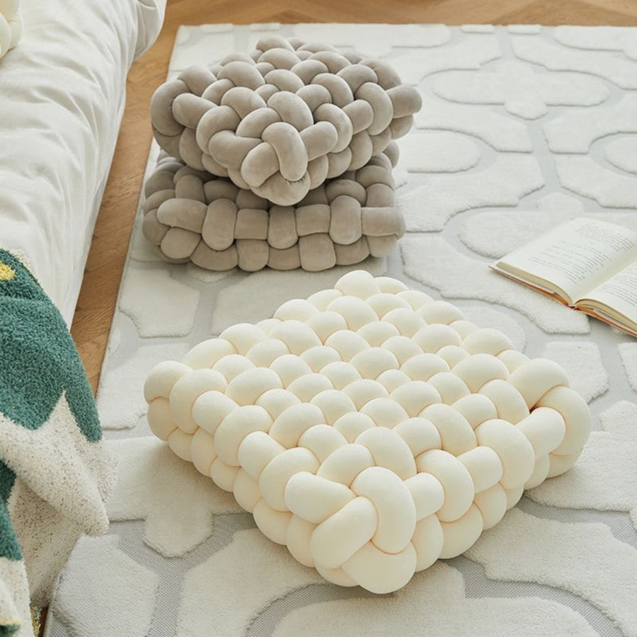 Woven Knot Cushion – Soft Seat Cushion for Living Room & Bedroom