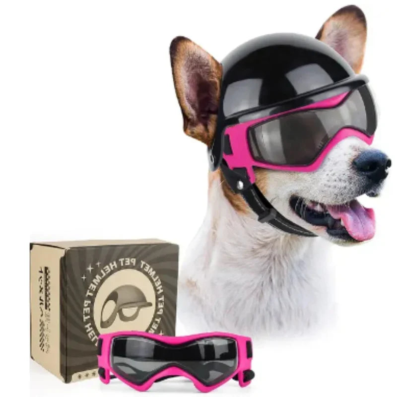 Hundehelm mit Schutzbrille – verstellbares Set