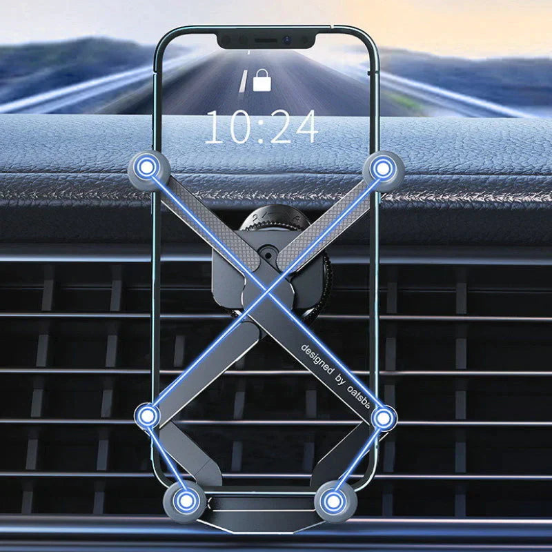 Adjustable car phone holder with air vent mount