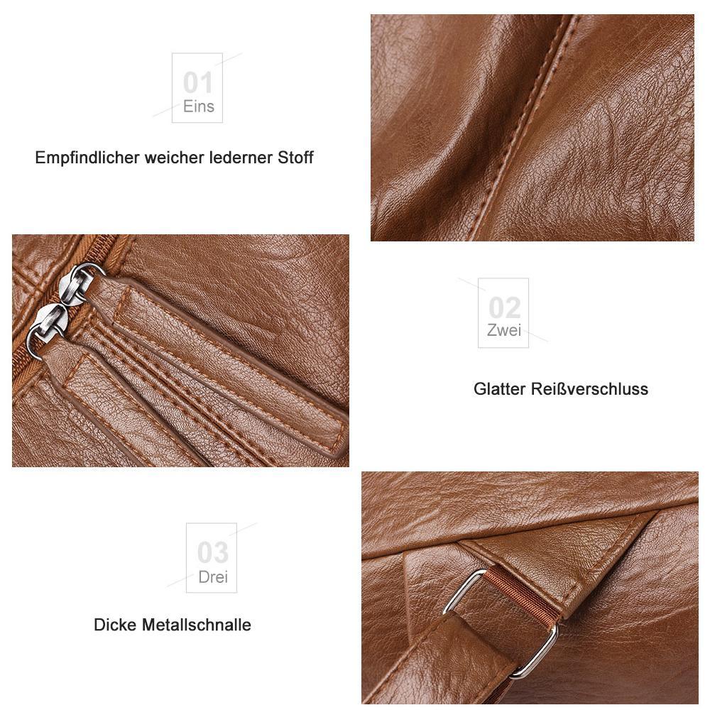 Lederrucksack mit großer Kapazität und Frontverschluss
