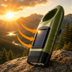 Solar-Kurbel-Taschenlampe LED mit Dynamo und Solarladung