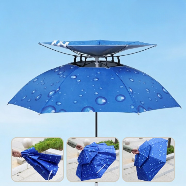 Hands-Free Umbrella Hat – Protection from Sun and Rain