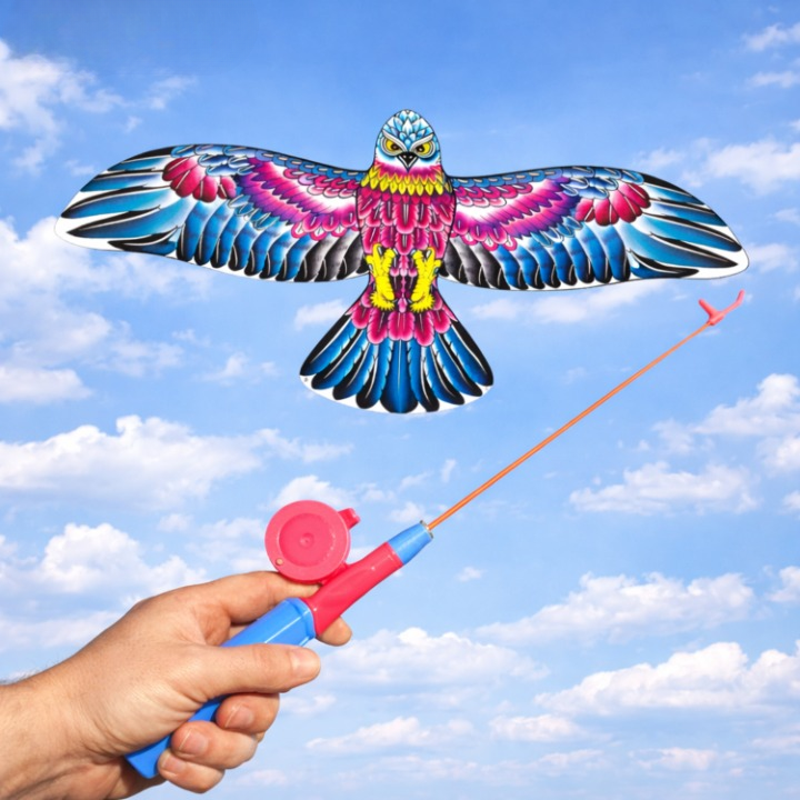 Children's kites with fishing rod handle – Easy control