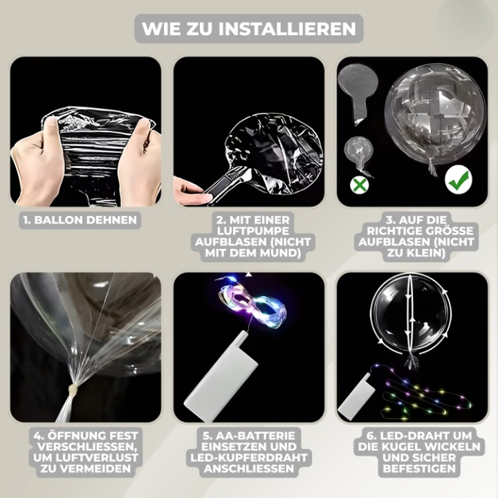 LED-Lichtballons - 10 Stück -   Mivoza Deutschland