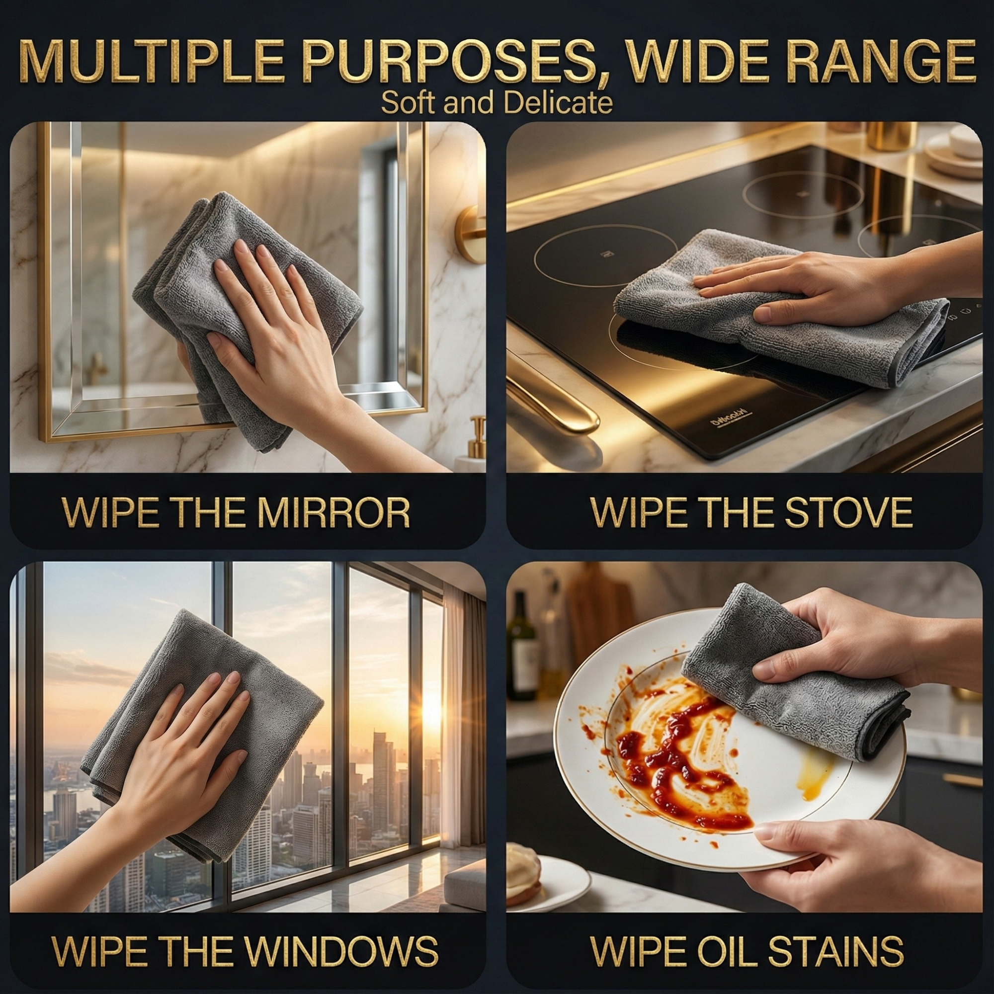 Microfiber Glass Cleaning Cloths – Streak-Free on First Wipe (10 Pieces)