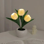 Tulip LED Table Lamp in Ceramic Pot – Warm Decorative Light