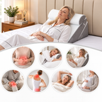 Adjustable wedge pillow for bed with neck roll