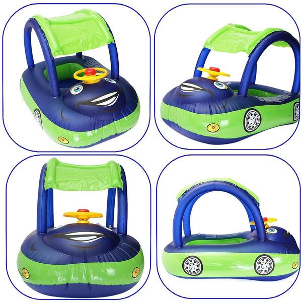 Baby Schwimmsitz mit Sonnendach – Aufblasbar mit Spielzeug