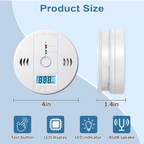 Carbon monoxide detector with LCD display and 85dB alarm