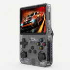Retro handheld game console with 2 analog sticks, 640×480, in 5 colors