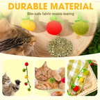 Cat toy string with catnip and bell