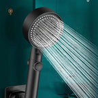 High-pressure shower head with 5 spray types and self-cleaning function