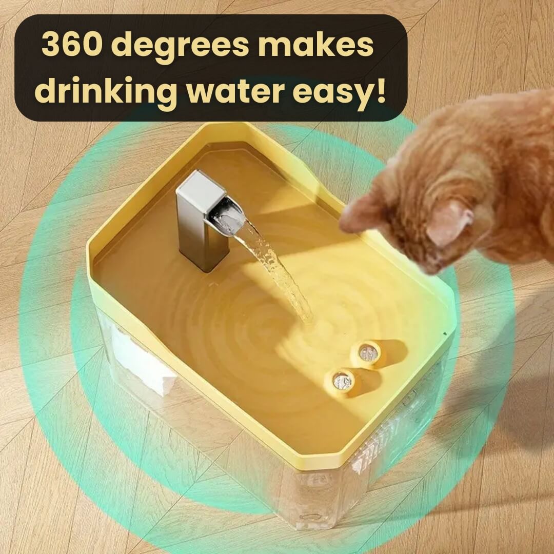 Cat Drinking Fountain 360° with Sensor – 1.5 L Quiet Water Dispenser