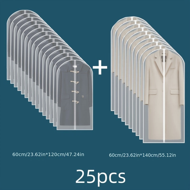 Transparent PEVA garment bag set with zipper