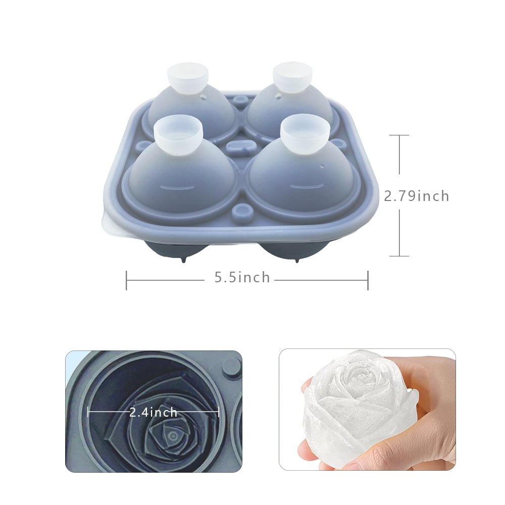 Eiswürfelform Rosen 3D Silikon 6 cm
