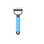 Fur grooming brush for dogs and cats with safety blades