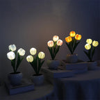 Tulip LED Table Lamp in Ceramic Pot – Warm Decorative Light