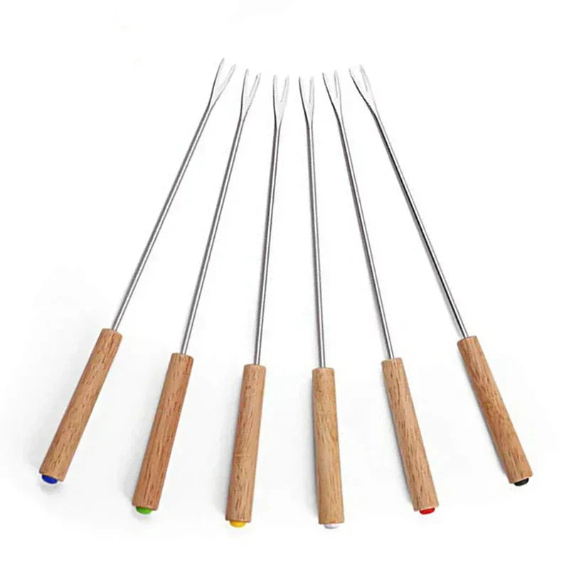 Grillgabeln Edelstahl mit Holzgriffcm