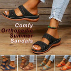Orthopedic wedge sandals with arch support