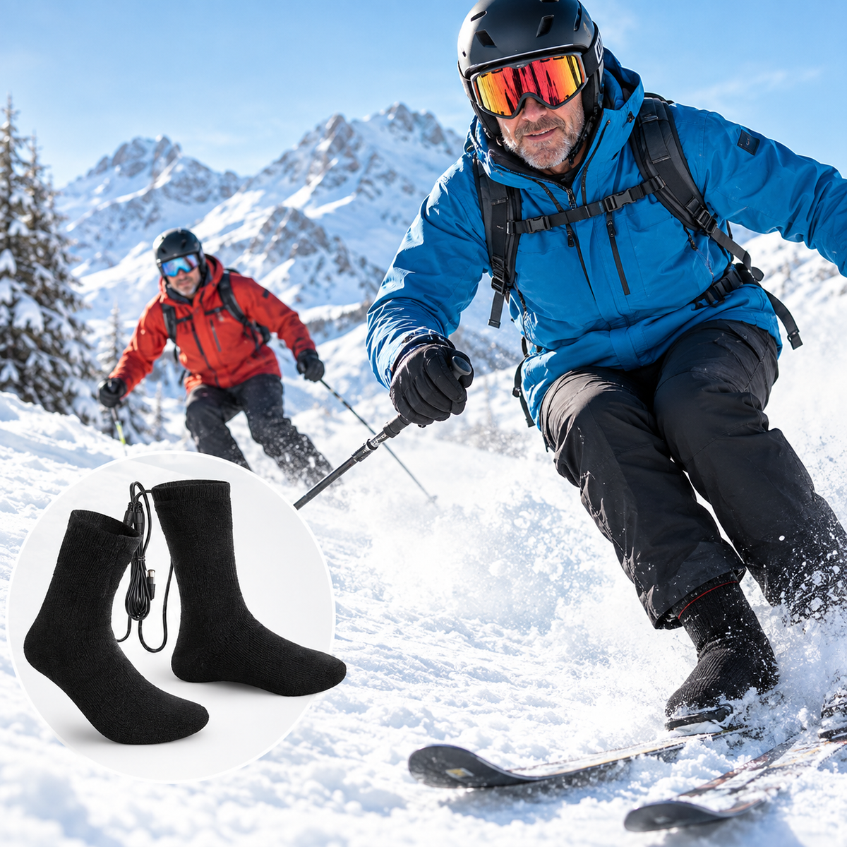 Beheizbare Socken USB mit Schnellaufheizung