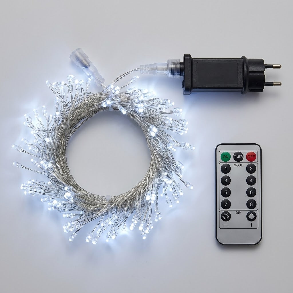 Cluster LED-Lichterkette Kupferdraht mit Fernbedienung & Timer, 3–30 m