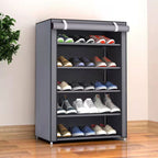Shoe Cabinet with Fabric Cover and Steel Frame – 6 or 8 Shelves