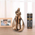 Bronze Hugging Couple Sculpture – Decorative Figurine for Home