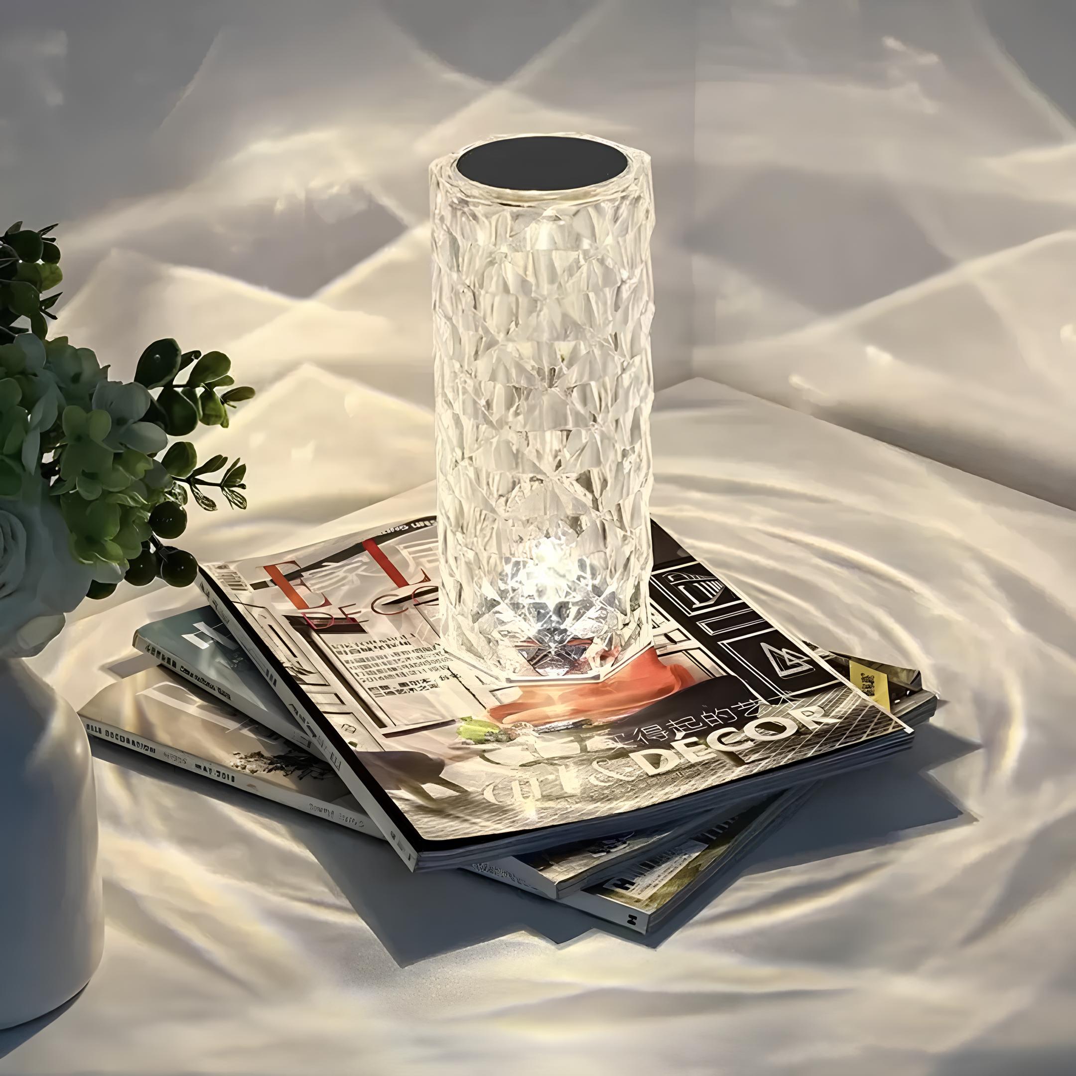 LED Touch Lampe Kristalloptik mit 16 Farben