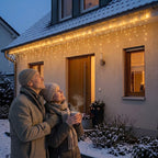 LED Eisregen-Lichterkette 10 m mit 8 Leuchtmodi, IP55