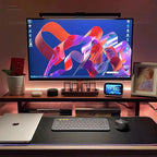 LED table clock in Nixie style with wooden base and RGB light