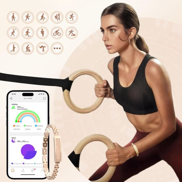 Smartes Edelstahl-Kettenarmband — Fitness-Tracker im Schmuckdesign