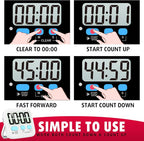 Digitaler Küchentimer mit großem Display – 2er-Set