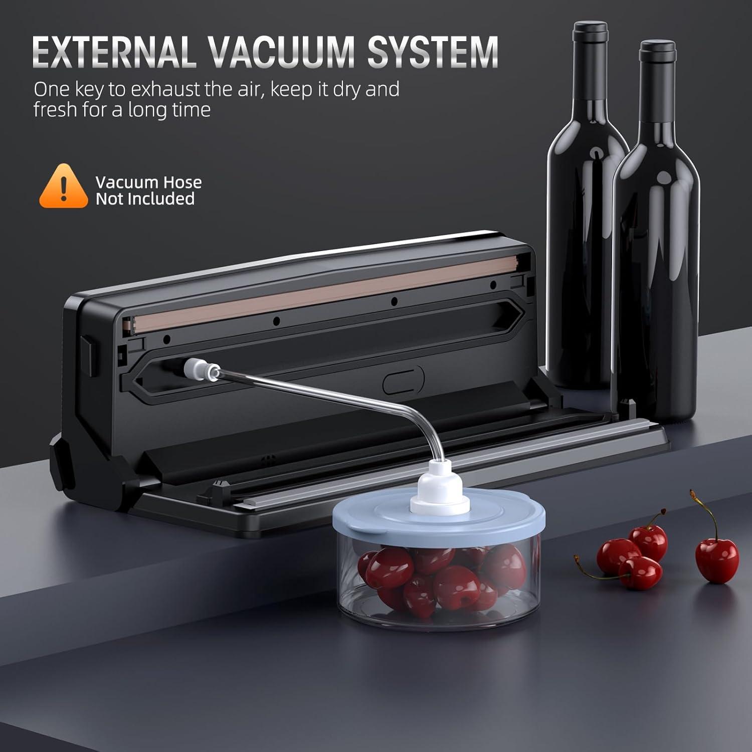 Vacuum sealer with built-in cutter – Less food waste