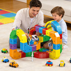 Magnetic ball track for building with gravity effect
