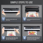 Vacuum sealer with built-in cutter – Less food waste