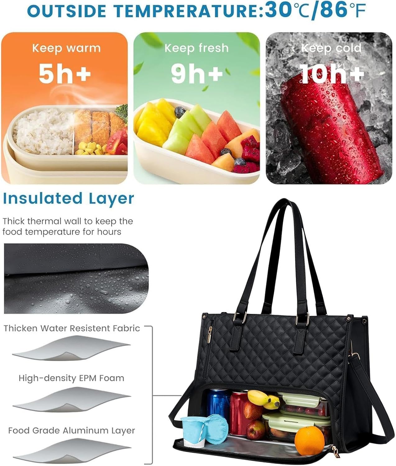 Cooler bag with laptop compartment – insulated, 2 compartments, cm