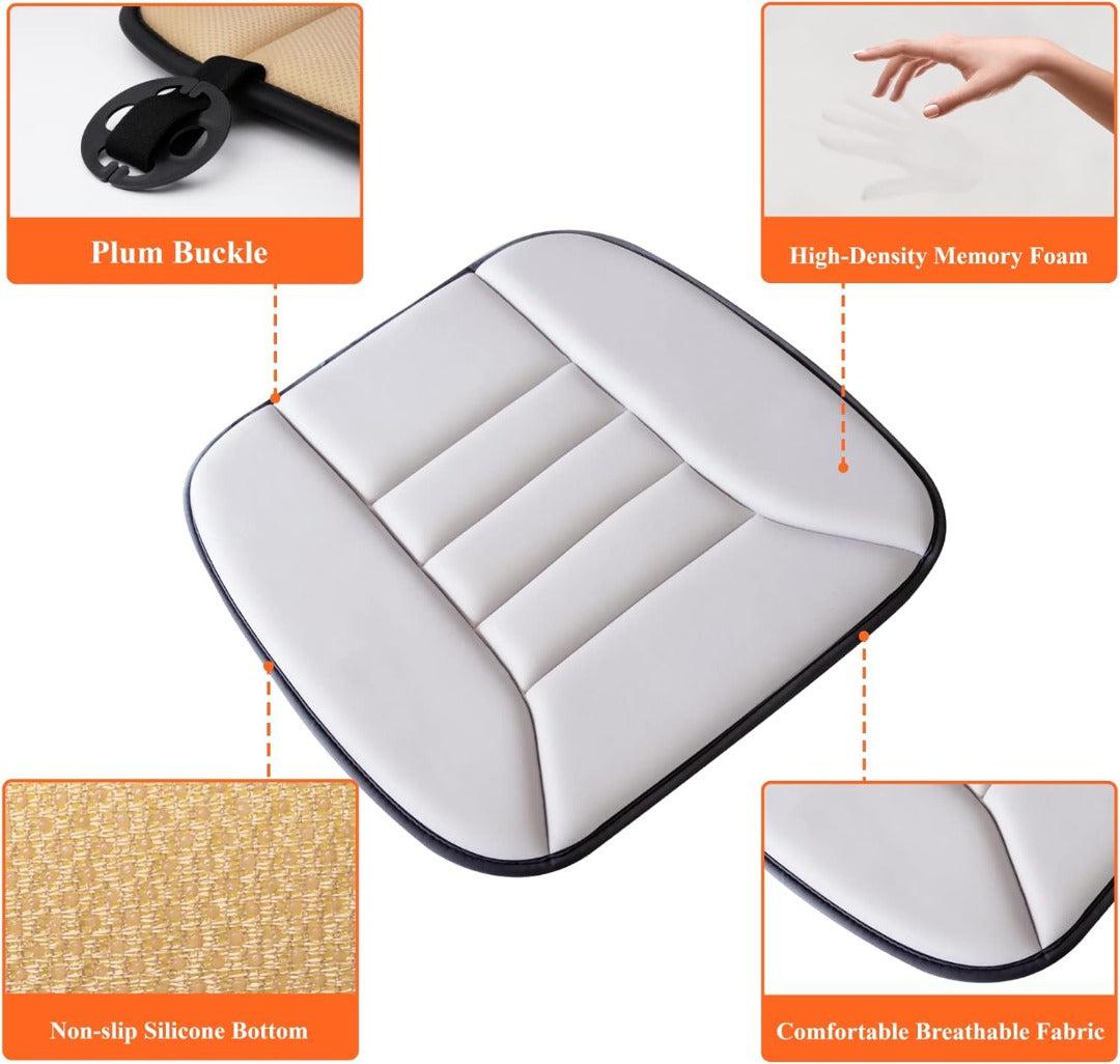 Memory foam car seat cushion with ergonomic design