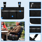 Rollstuhl-Organizertasche mit Schnellzugriff und Reflektorstreifen