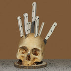 Totenkopf Messerhalter Gotik-Design für 7 Messer
