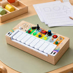 Baby Klavier aus Holz mit Activity-Board, 8 Tasten, Licht & Sound, ab 1 Jahr