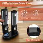 Electric Salt and Pepper Mill Set with Charging Station