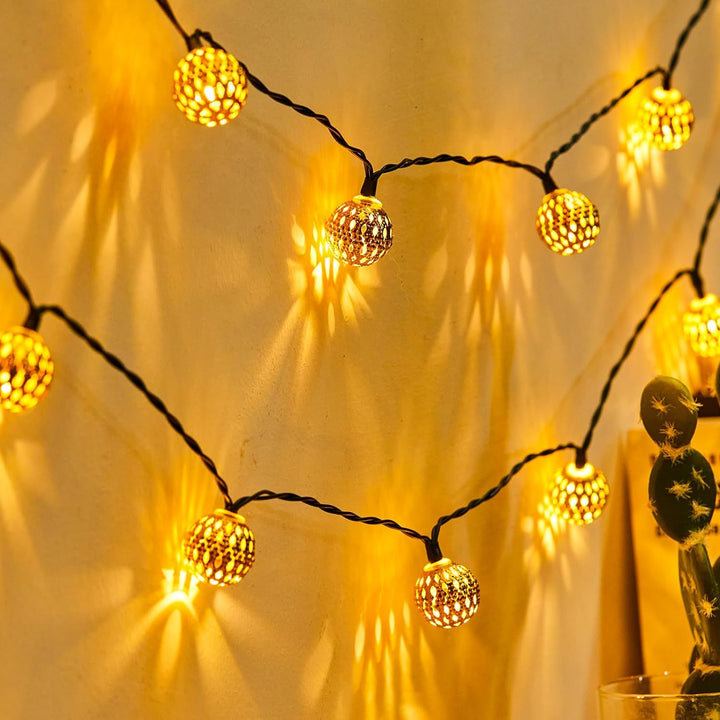 Solar-Lichterkette Marokkanisch 12m mit 100 LED-Kugeln