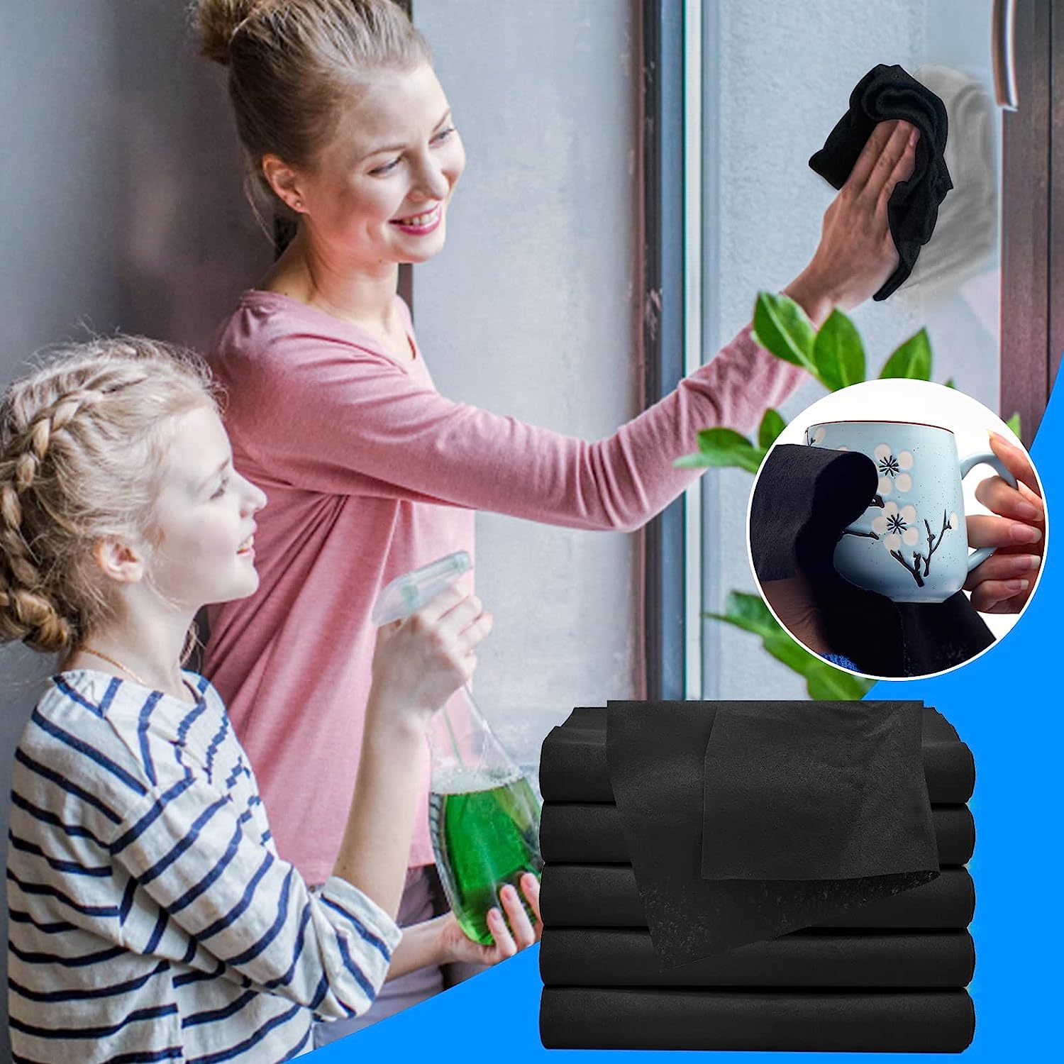 Mikrofasertuch für Glas, Fenster und Spiegel