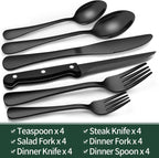 Black Cutlery Set 24-Piece – Complete for 4 People