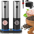 Electric Salt and Pepper Mill Set with Charging Station