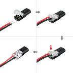2-Pole Quick Connectors for Cables – No Stripping Needed – 50-Piece Set