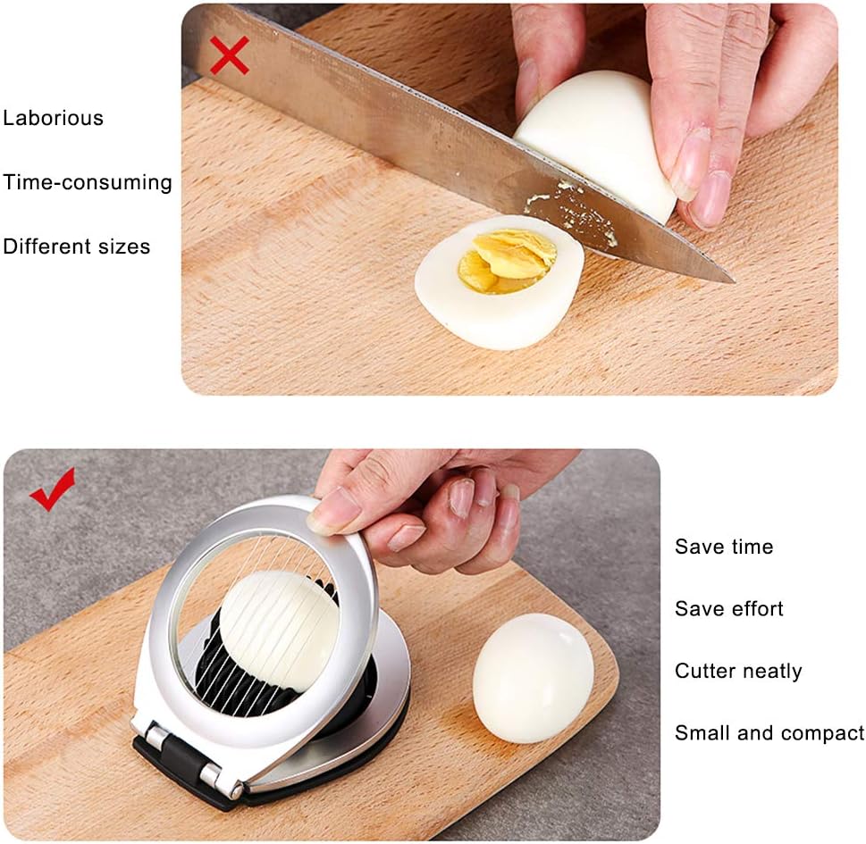Stainless Steel Egg Slicer – Slices, Halves & Quarters in One