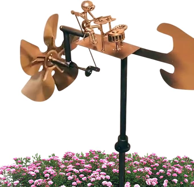 Metal Windmill “Rockband” – Animated Garden Decoration with Character