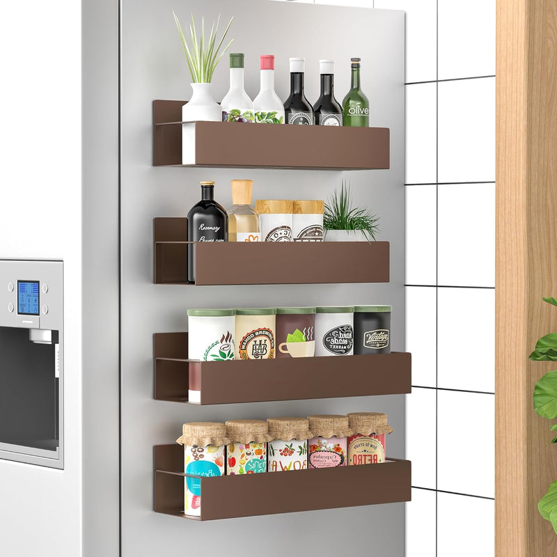 Magnetic Spice Rack Set with 4 Pieces – Powder-Coated Metal