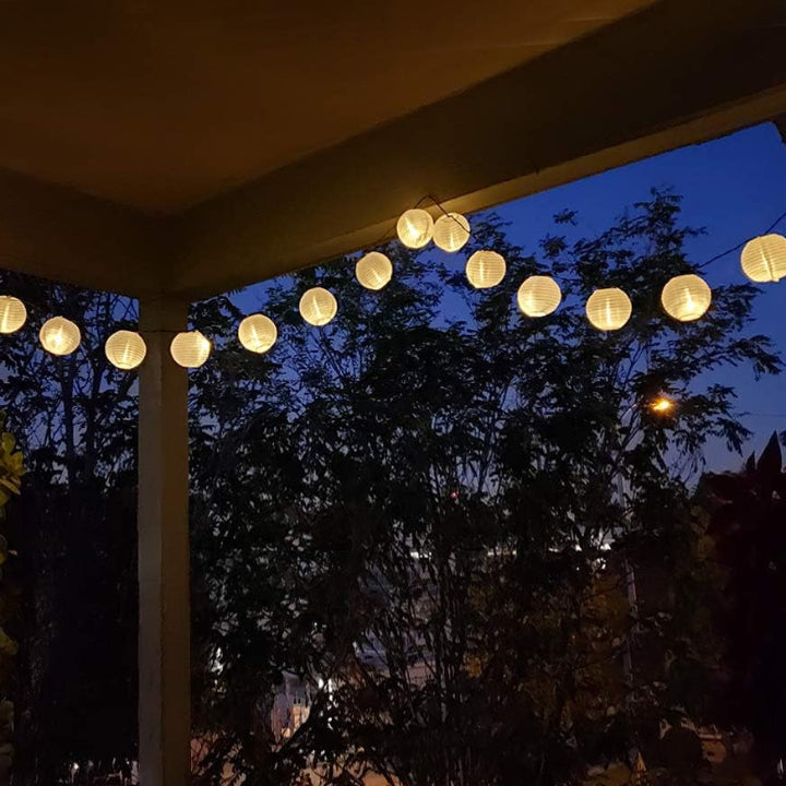 Solar string lights with LED fabric lanterns, IP65 waterproof, 3,5–6,5 m